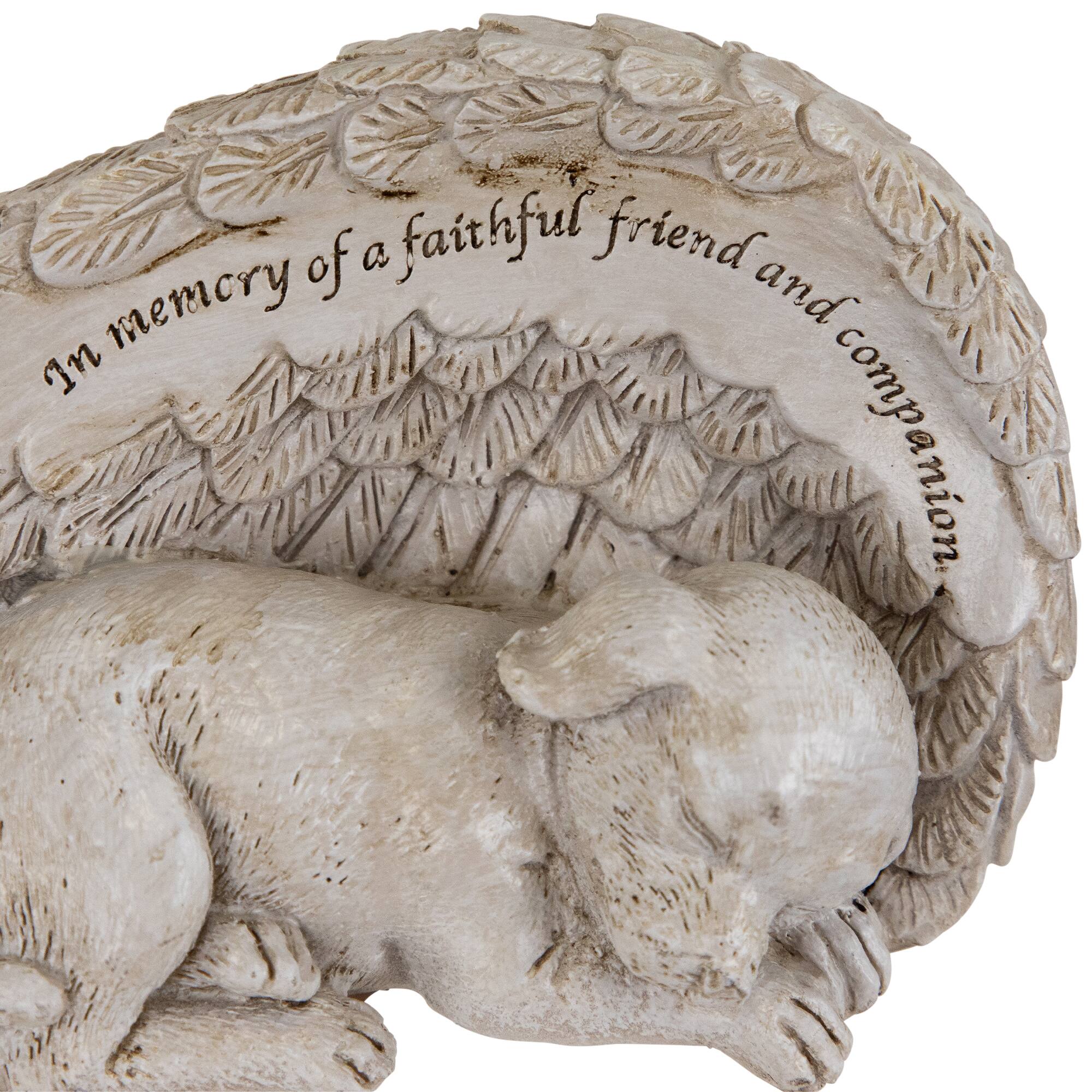 7" Sleeping Angel Dog Memorial Outdoor Garden Statue